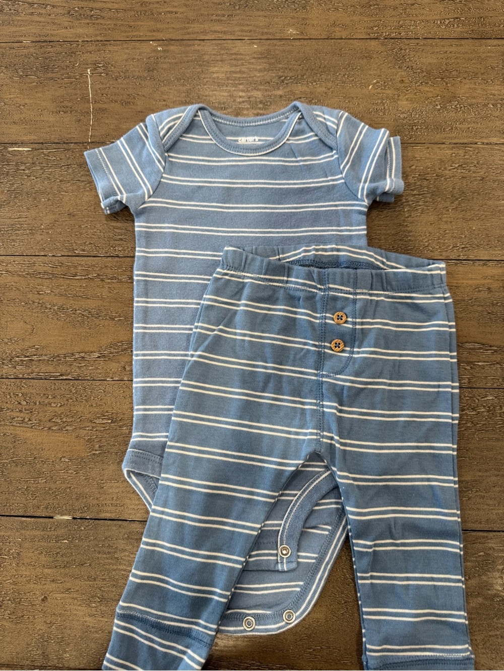 Carter's Blue and White Striped Baby Bottoms